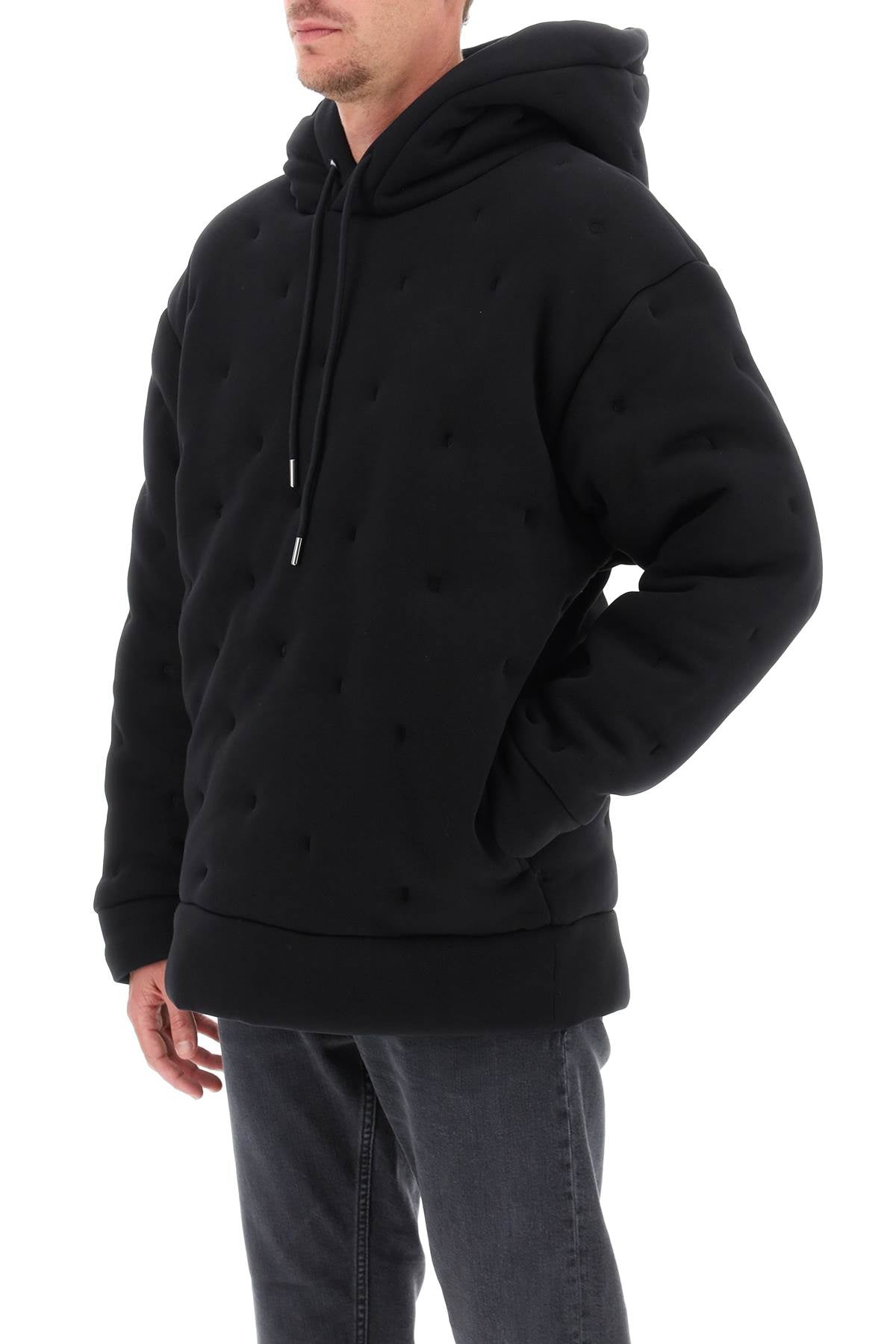 Closed Padded Hoodie   Black