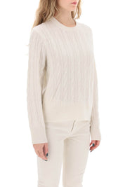 Guest In Residence Twin Cable Cashmere Sweater   White