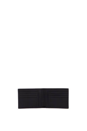 Moschino Bifold Wallet With Metal Logo.   Black