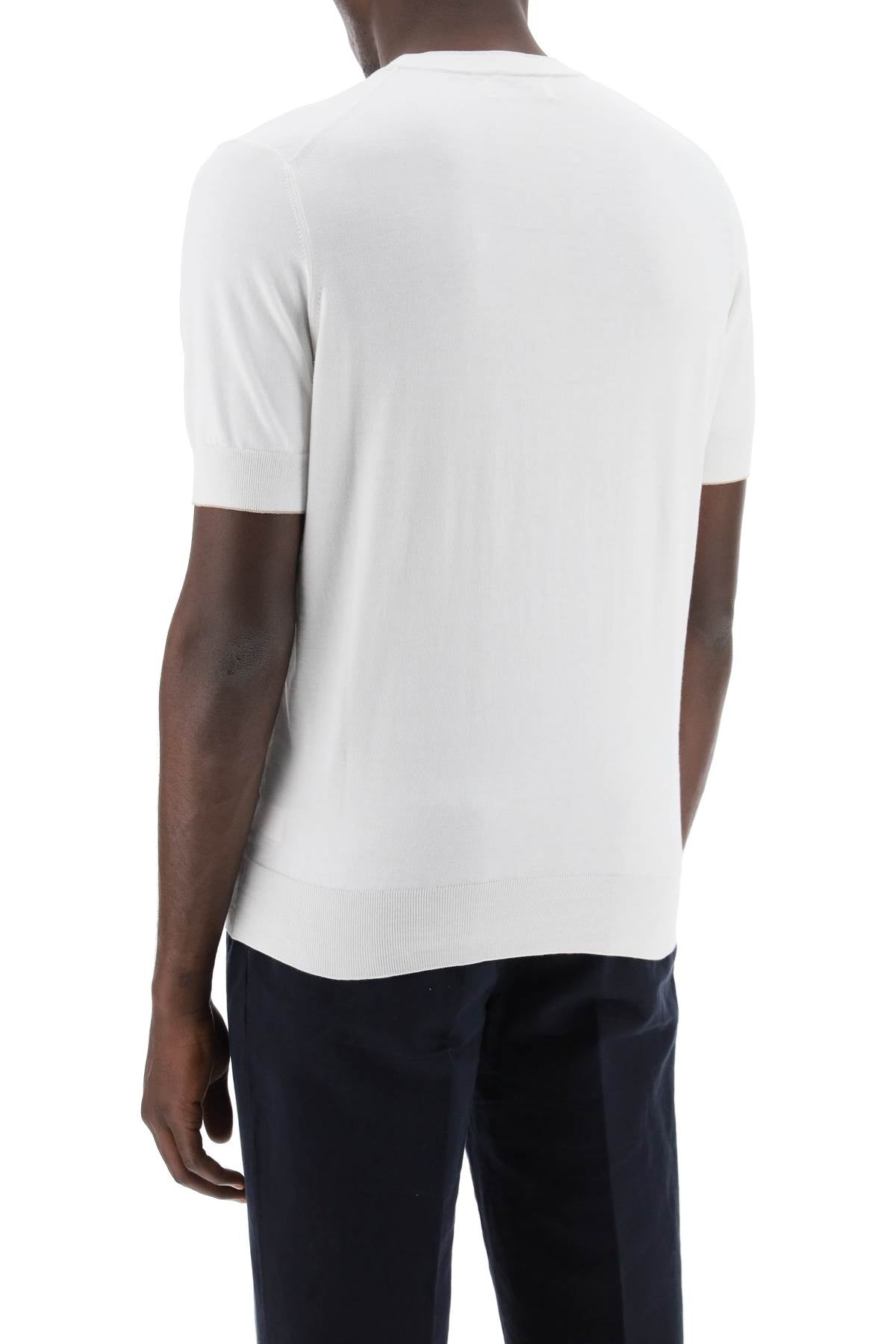 Brunello Cucinelli Cotton Yarn T Shirt For Men   White