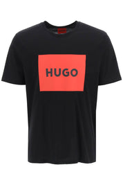 Hugo Dulive T Shirt With Logo Box   Black