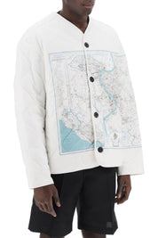 Oamc Combat Liner Printed Quilted Jacket   White