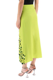 Art Dealer Midi Skirt With Maxi Sequins   Green