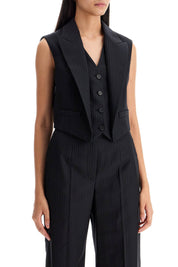 Alexander Mcqueen Pinstriped Vest With   Blue