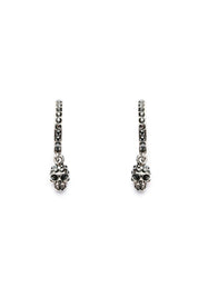 Alexander Mcqueen Hoop Earrings With Skull Pendant   Silver