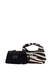 Marc Jacobs The Zebra Leather Mini Sack Bag   Black