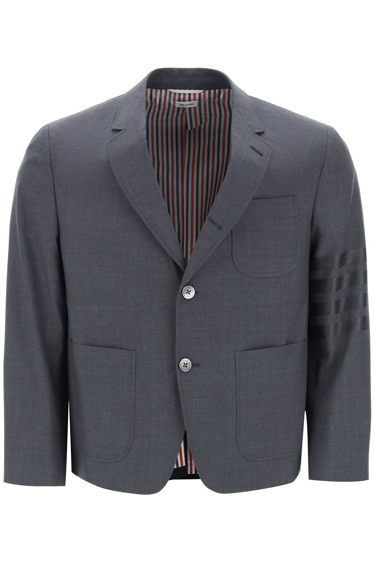 Thom Browne 4 Bar Jacket In Light Wool   Grey