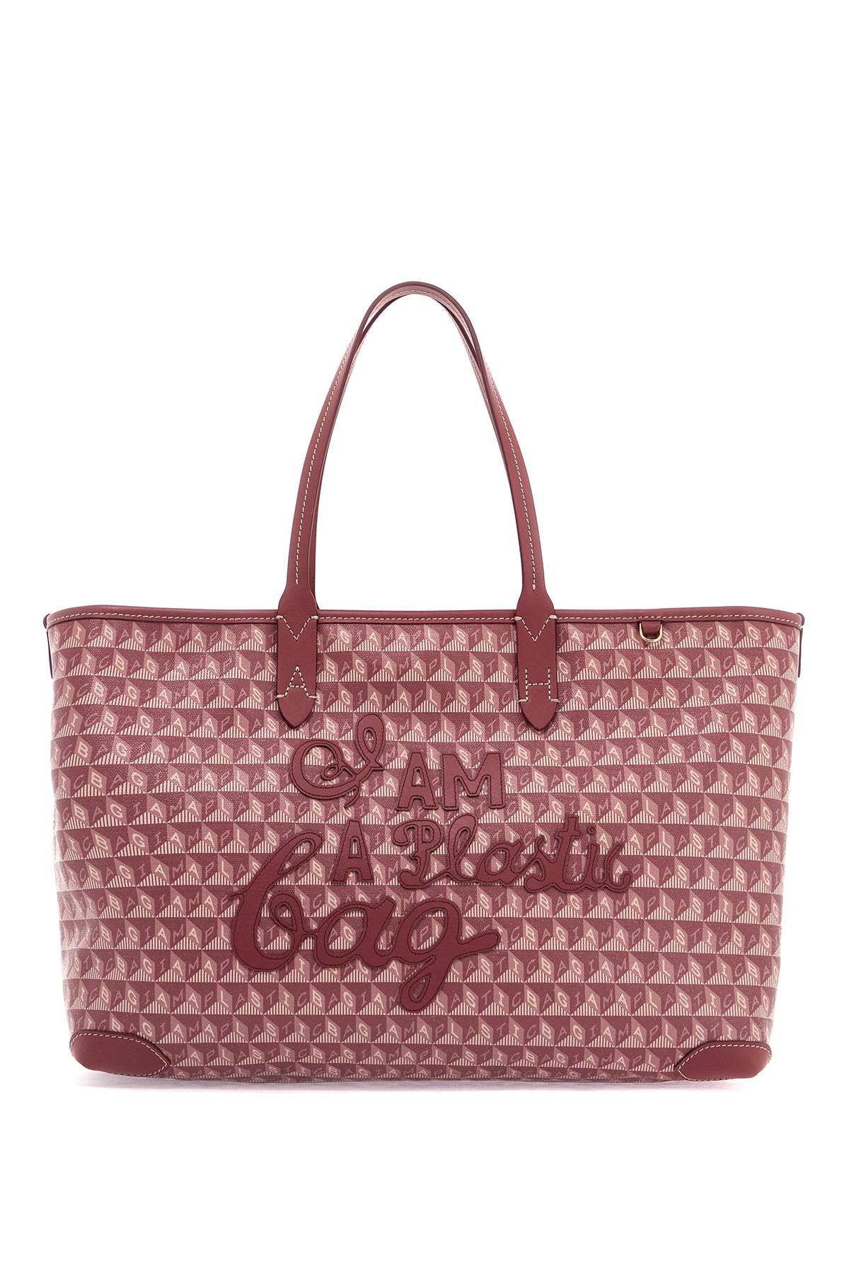 Anya Hindmarch I Am A Plastic Bag Zipped Motif Tote Bag   Pink