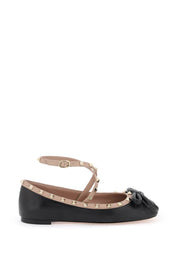 Valentino Garavani Silk Rockstud Ballet Flats   Black