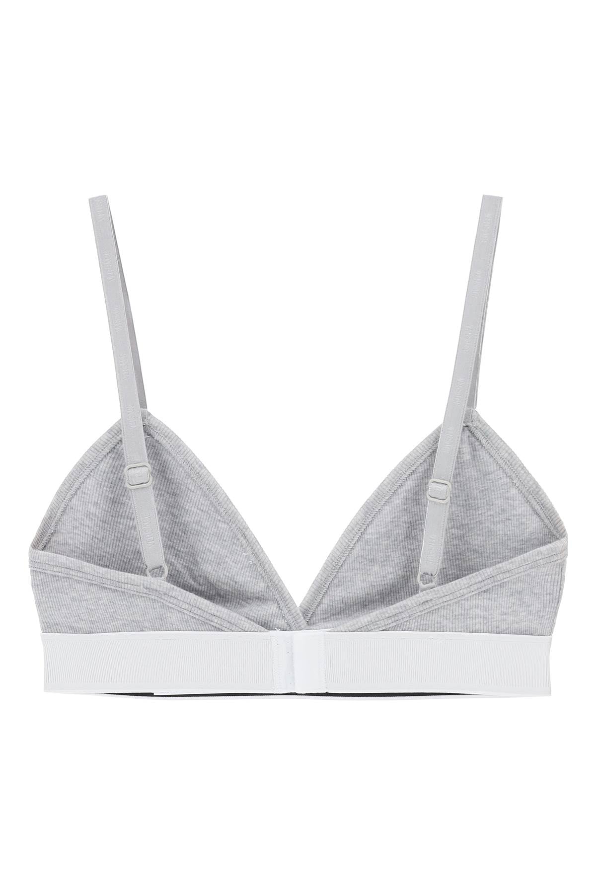 Versace '90s Logo Ribbed Bralette   Grey