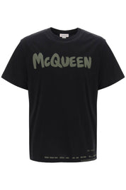 Alexander Mcqueen Mcqueen Graffiti T Shirt   Black