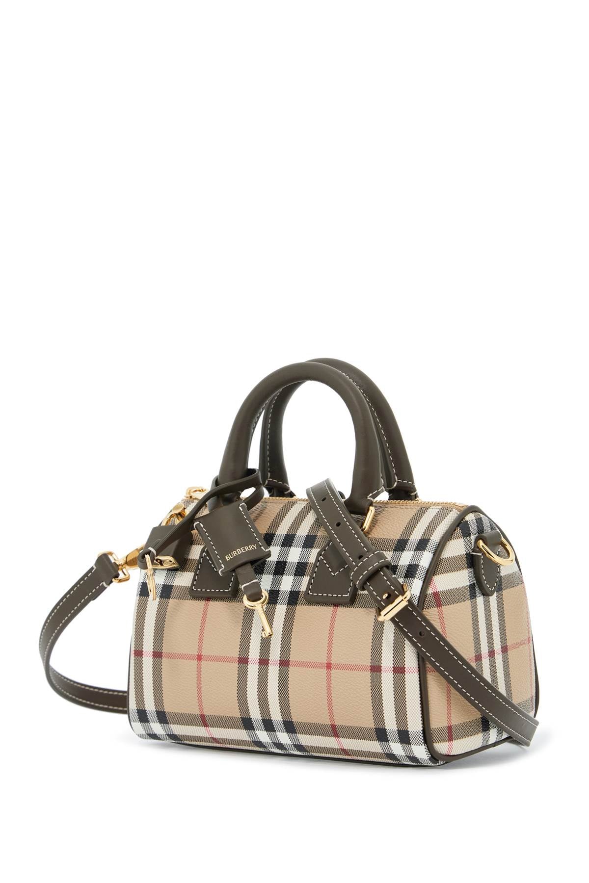 Burberry Ered\N\Nmini Checkered Bowling Bag   Beige