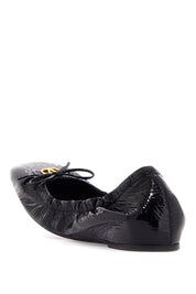 Valentino Garavani Vlogo Signature Patent Leather Baller   Black