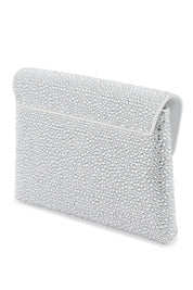 Versace La Medusa Envelope Clutch With Crystals   Silver