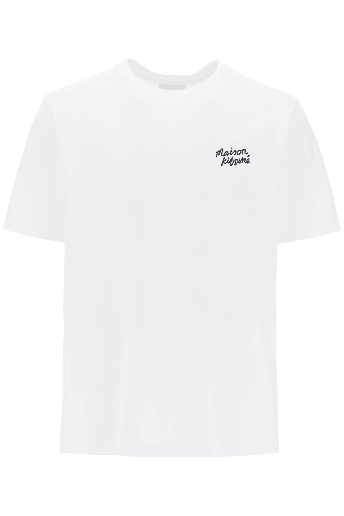 Maison Kitsune T Shirt With Logo Lettering   White