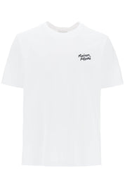 Maison Kitsune T Shirt With Logo Lettering   White