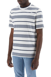 Brunello Cucinelli Striped Crewneck T Shirt   White