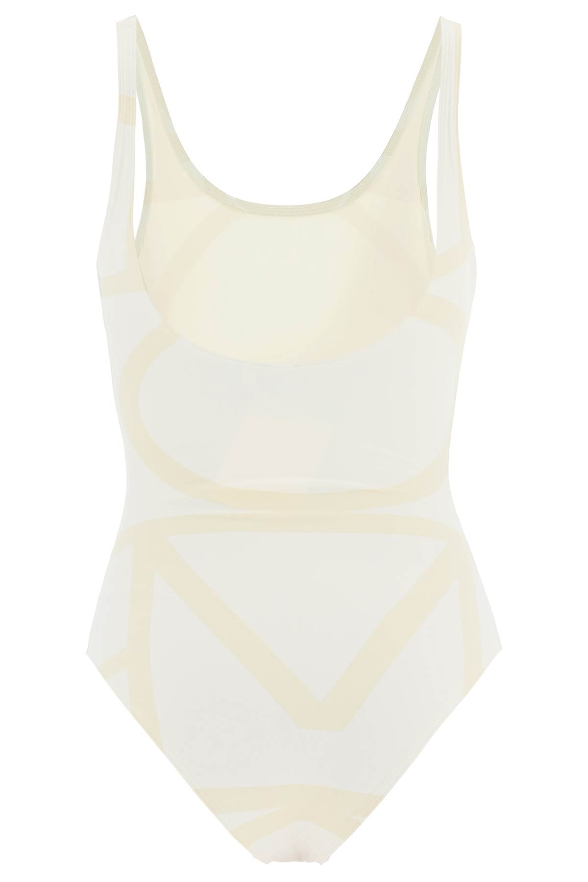 Toteme One Piece Monogram Swimsuit   White