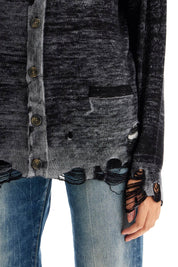 R13 Distressed Detail Cardigan With   Black