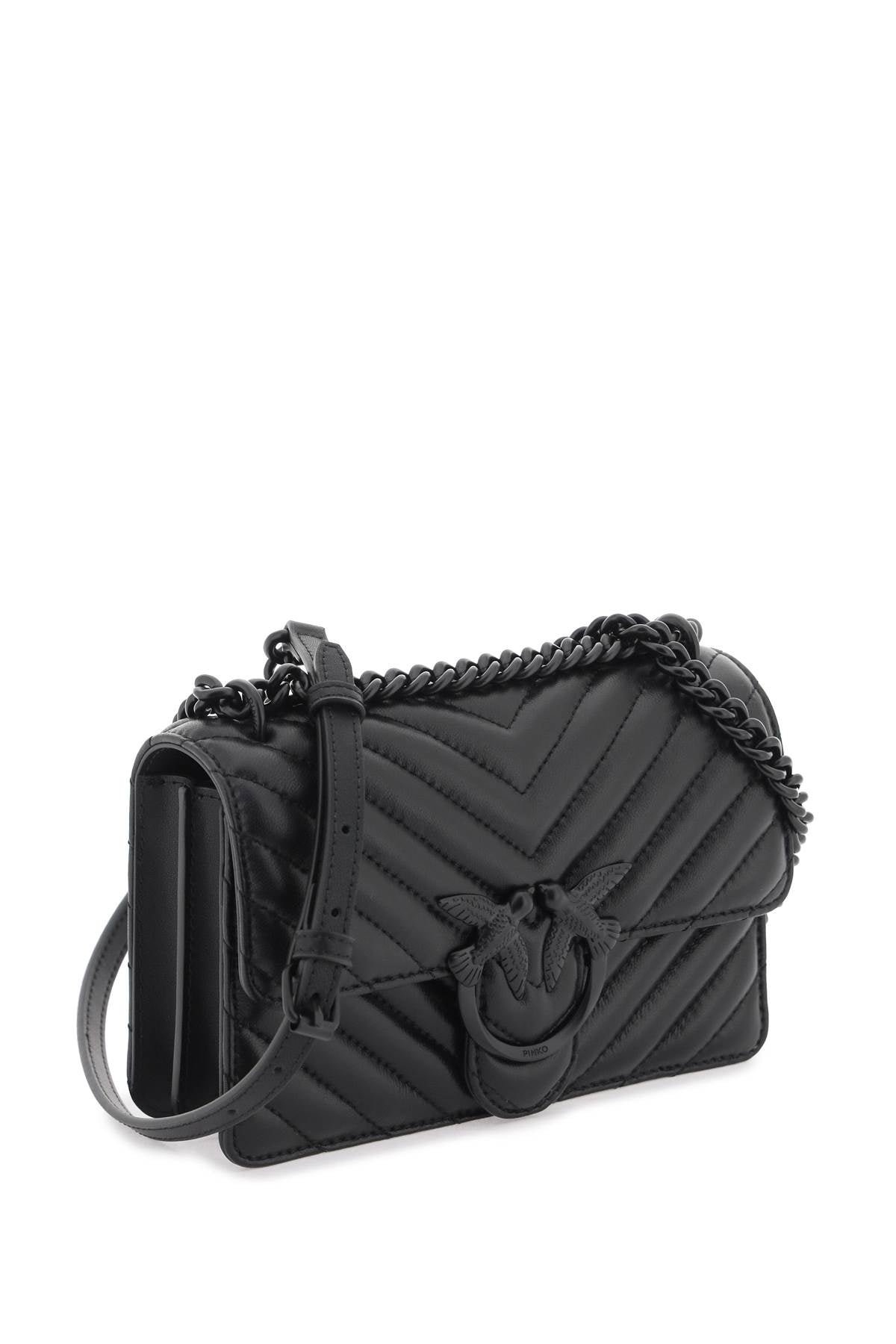 Pinko Mini Love Bag One Chevron   Black