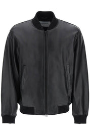 Closed Leather Bomber Jacket   Black