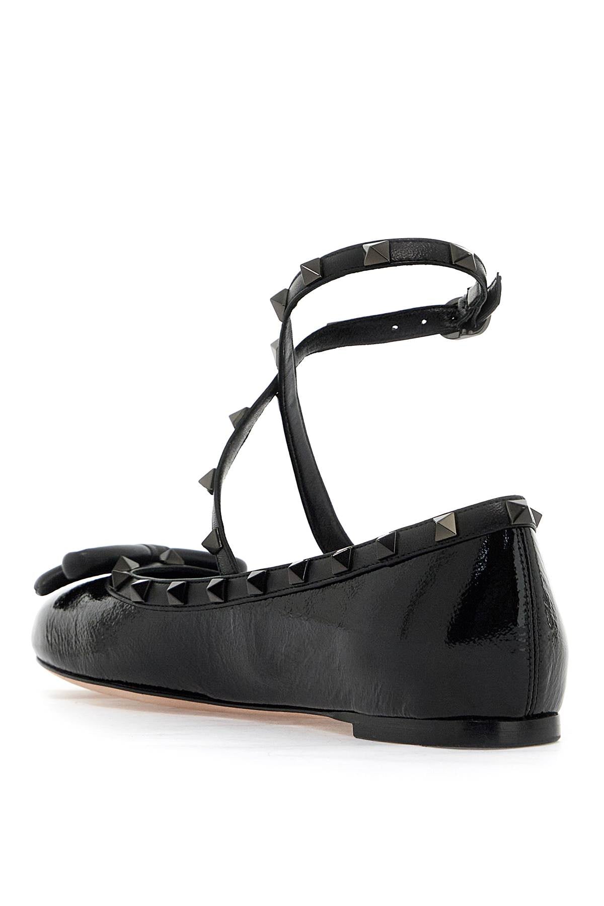 Valentino Garavani Silk Rockstud Ballet Flats   Black