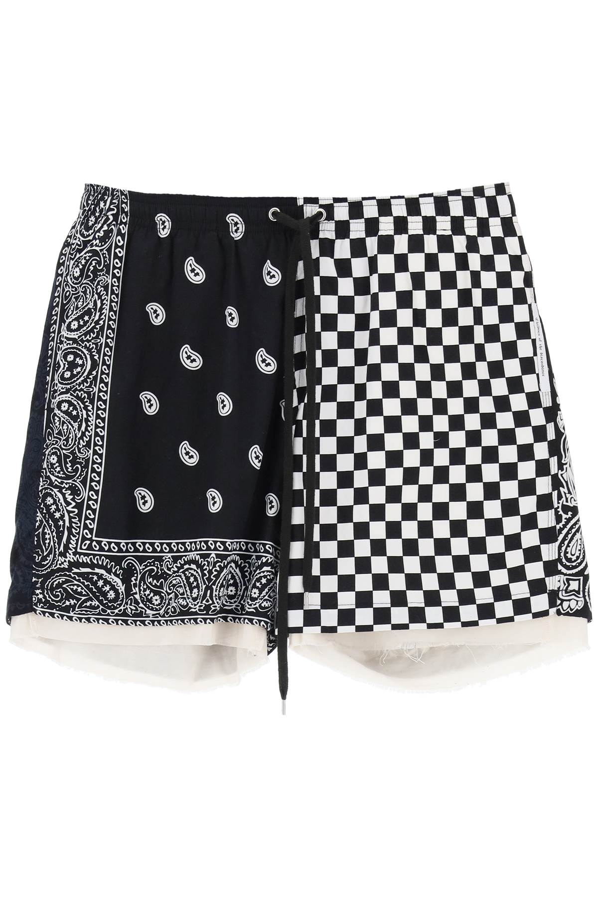 Children Of The Discordance Bandana Patchwork Shorts   Black