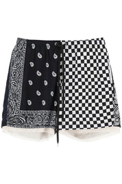 Children Of The Discordance Bandana Patchwork Shorts   Black