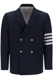 Thom Browne 4 Bar Double Breasted Jacket   Blue