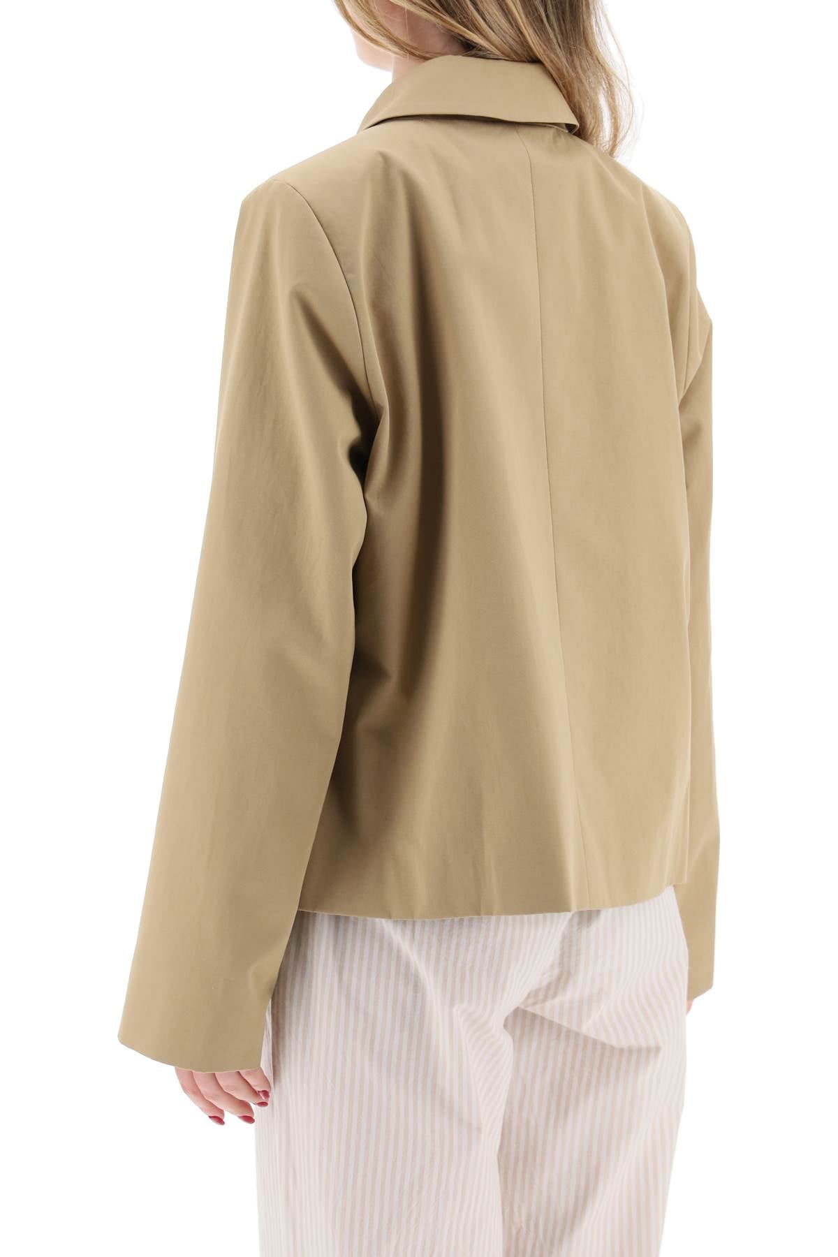 Skall Studio Short Cotton Waterproof Jacket Named Petra In Italian   Beige