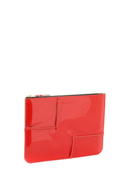 Comme Des Garcons Wallet Glossy Patent Leather   Red