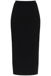 Alexander Mcqueen Ribbed Knit Pencil Skirt   Black