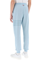 Thom Browne 4 Bar Joggers In Cotton Knit   Light Blue