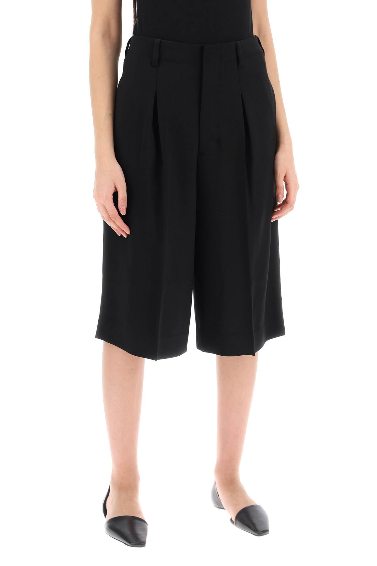 Ami Alexandre Matiussi Gabardine Bermuda Shorts   Black