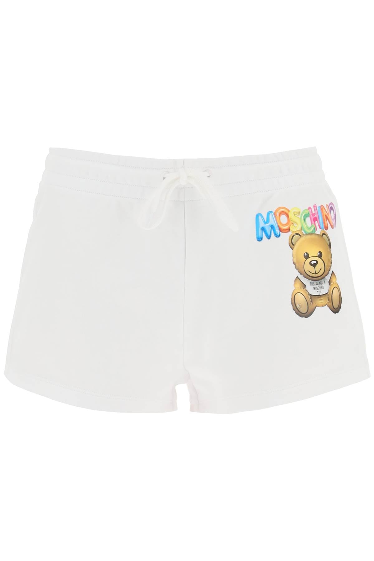 Moschino Logo Printed Shorts   White