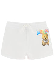 Moschino Logo Printed Shorts   White