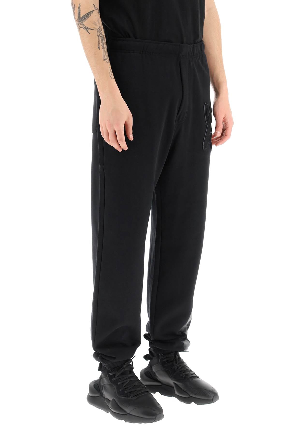 Y 3 Jogger Pants With Coated Detail   Black