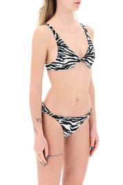 The Attico Animal Print Bikini Set In 8   White