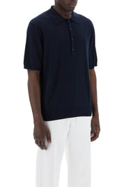 Closed Soft Fine Knit Polo Shirt   Blue