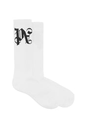 Palm Angels Pa Monogram Socks   White