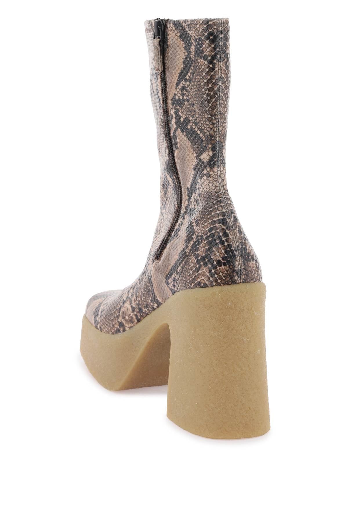 Stella Mc Cartney Skyla Wedge Ankle Boots In Alter Python   Brown