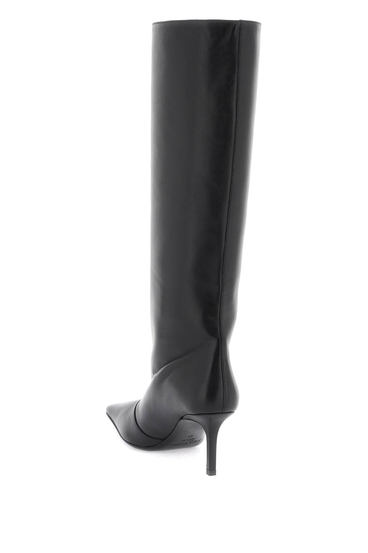 Acne Studios Leather Boots With Tapered Toe.   Black