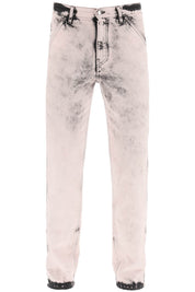 Oamc Stone Washed Straight Leg Jeans   Pink