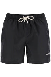 Palm Angels Embroidered Logo Sea Bermuda Shorts   Black