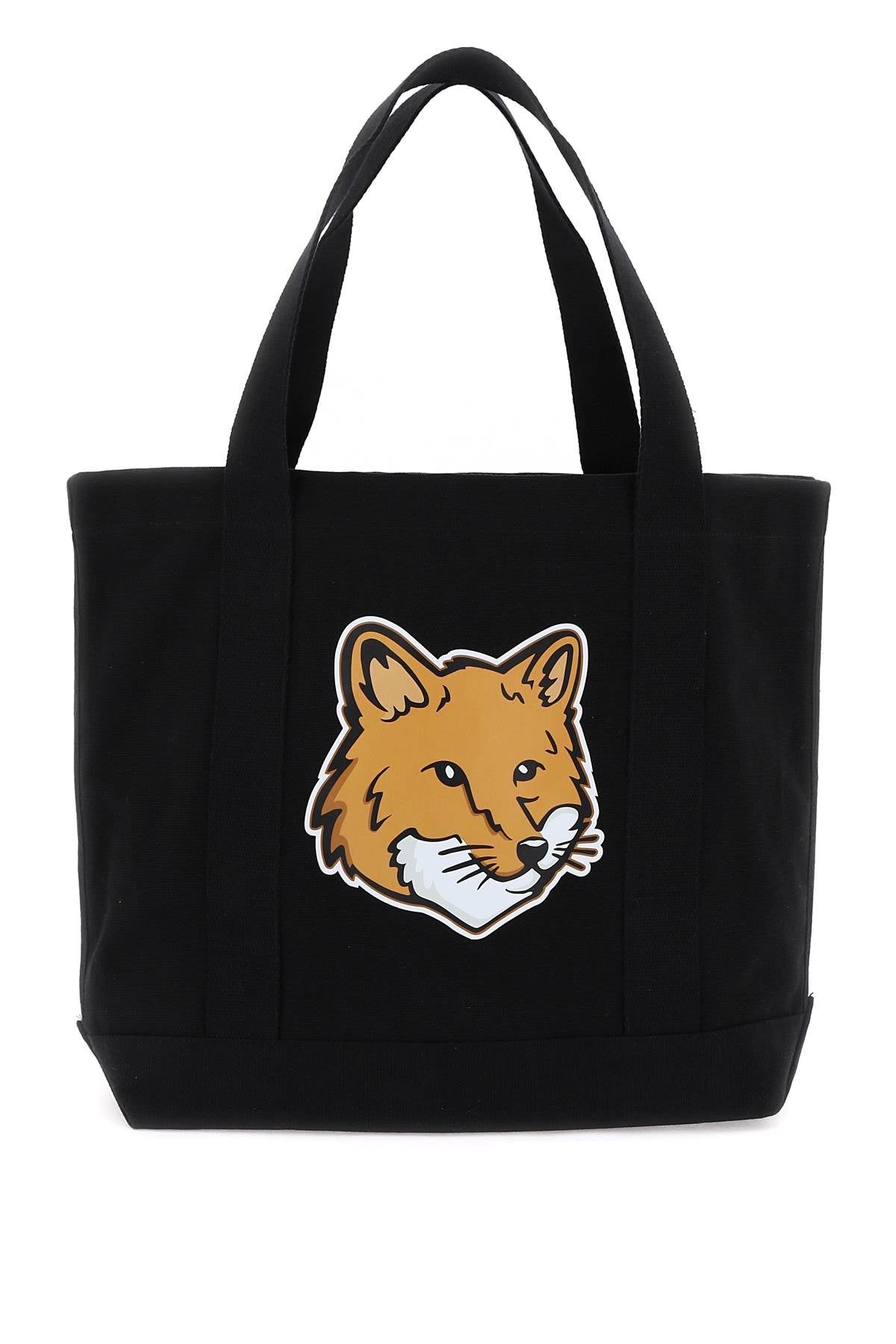 Maison Kitsune Fox Head Tote Bag   Black