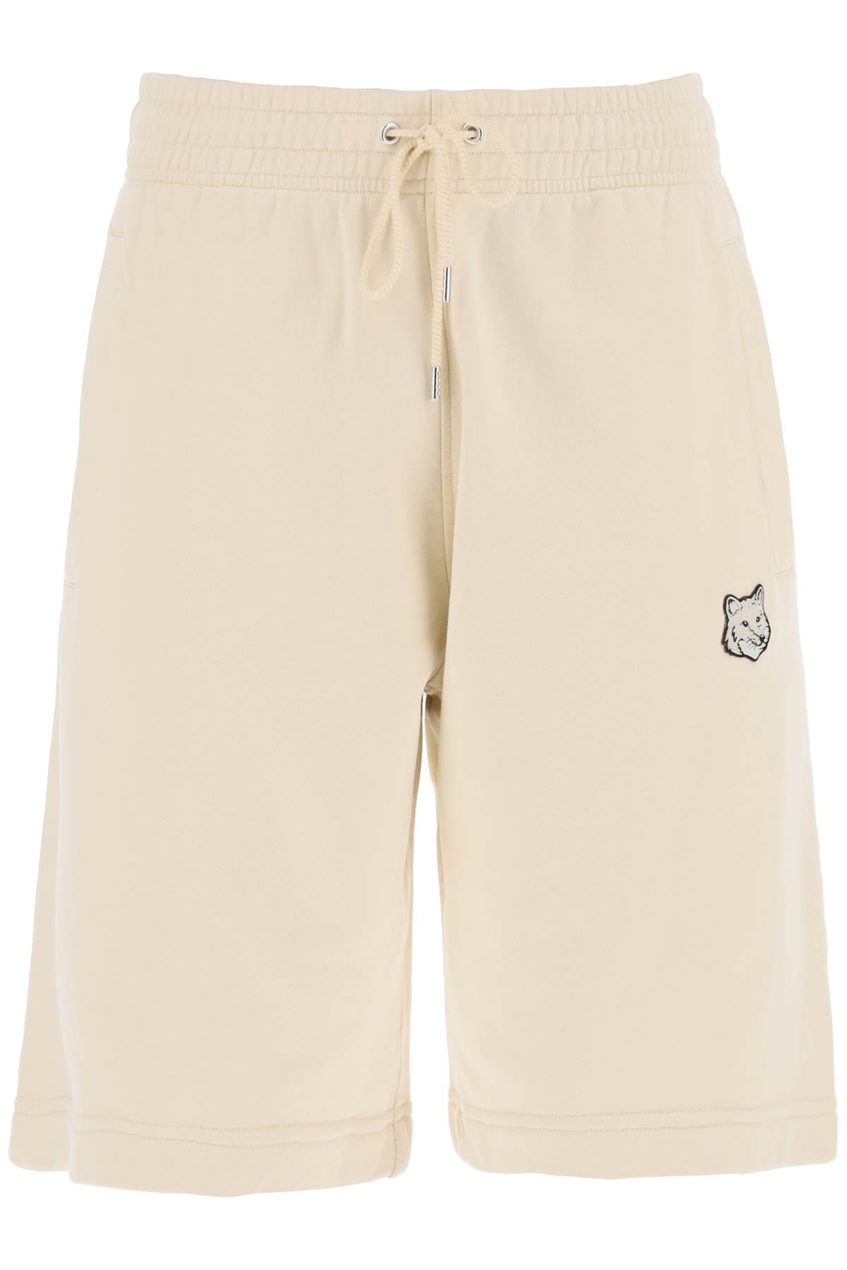 Maison Kitsune Replace With Double Quoteoversized Sporty Bermuda Shorts With Bold   Neutral