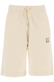 Maison Kitsune Replace With Double Quoteoversized Sporty Bermuda Shorts With Bold   Neutral