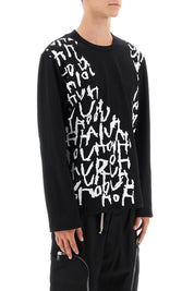 Comme Des Garcons Homme Plus Long Sleeve Printed T Shirt   Black