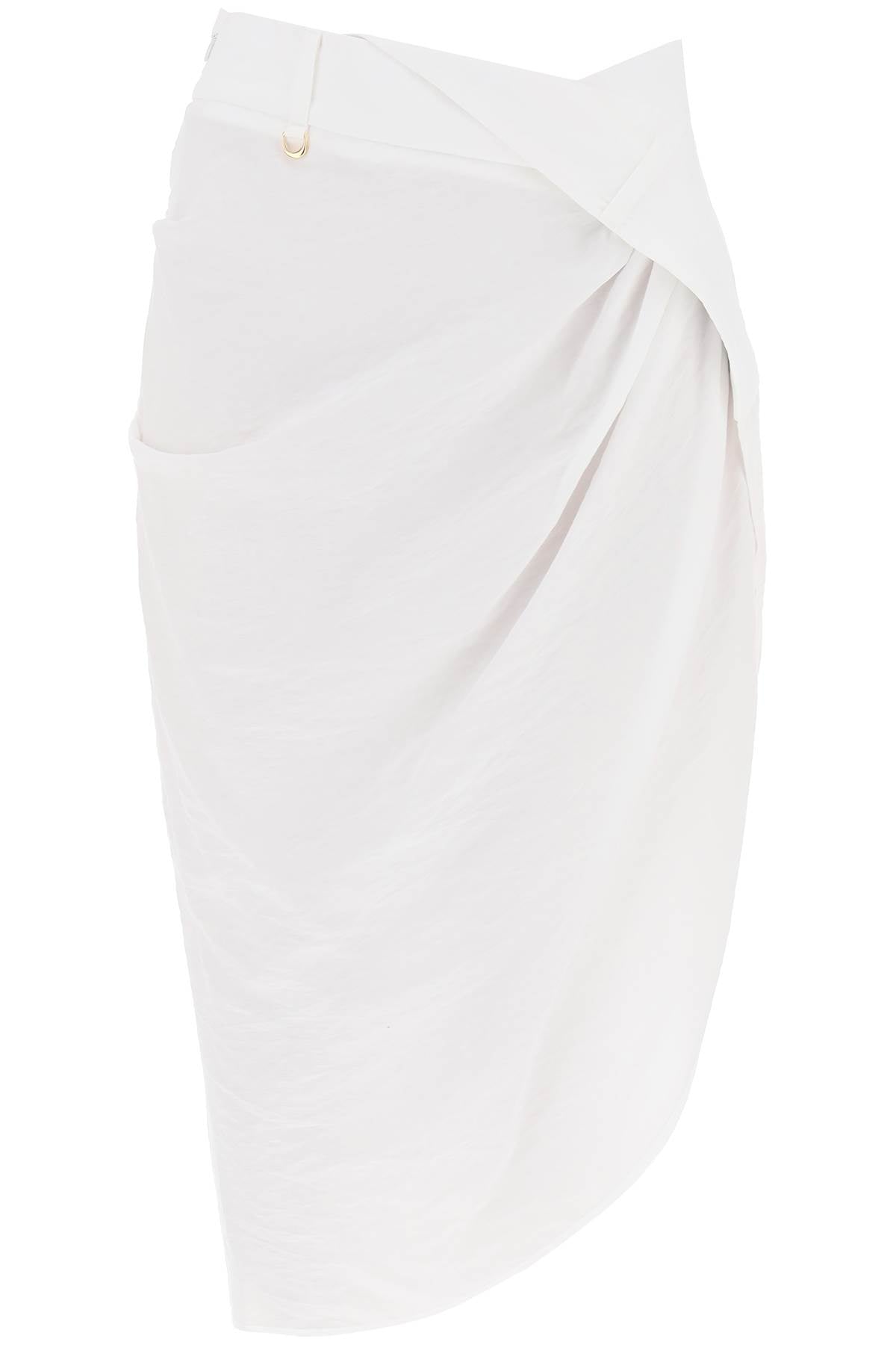 Jacquemus La Jupe Saudade Asymmetric Skirt   White