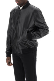 Closed Leather Bomber Jacket   Black